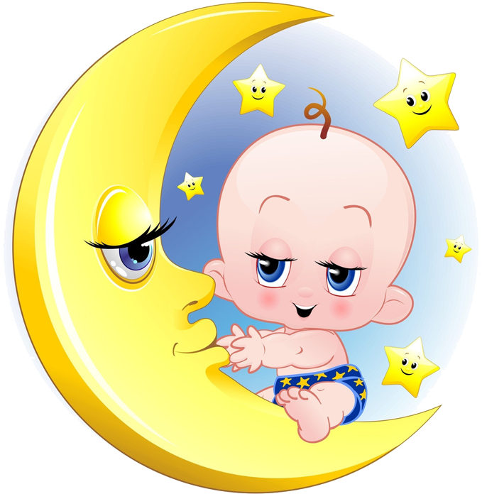 Infant Child Moon Cartoon - Baby In A Moon Cartoon (789x795)