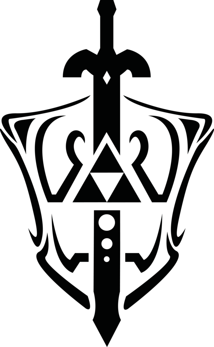 Master Sword Cliparts - Triforce And Master Sword (703x1137)