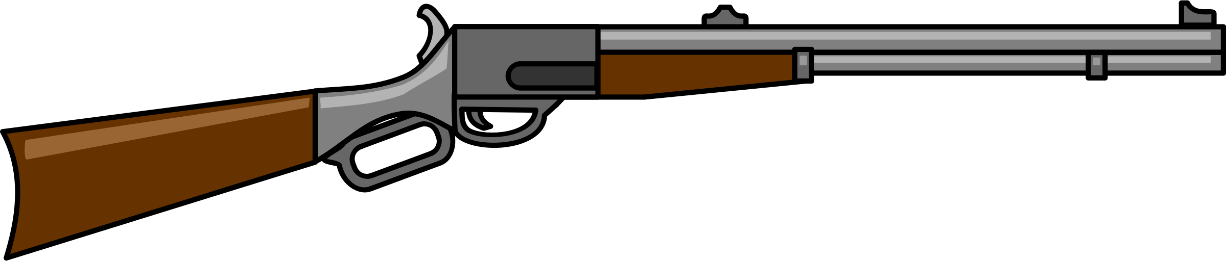 Gun 11 - Rifle Clipart (2400x512)