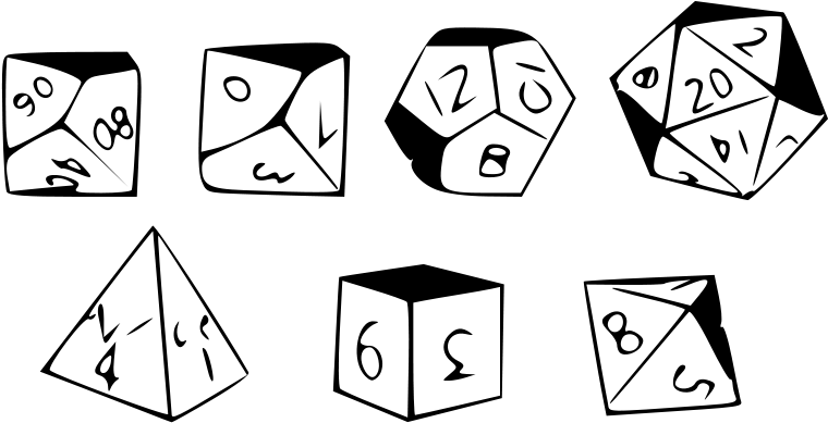 Dice Clipart Outline - Dice Rpg Png (800x405)