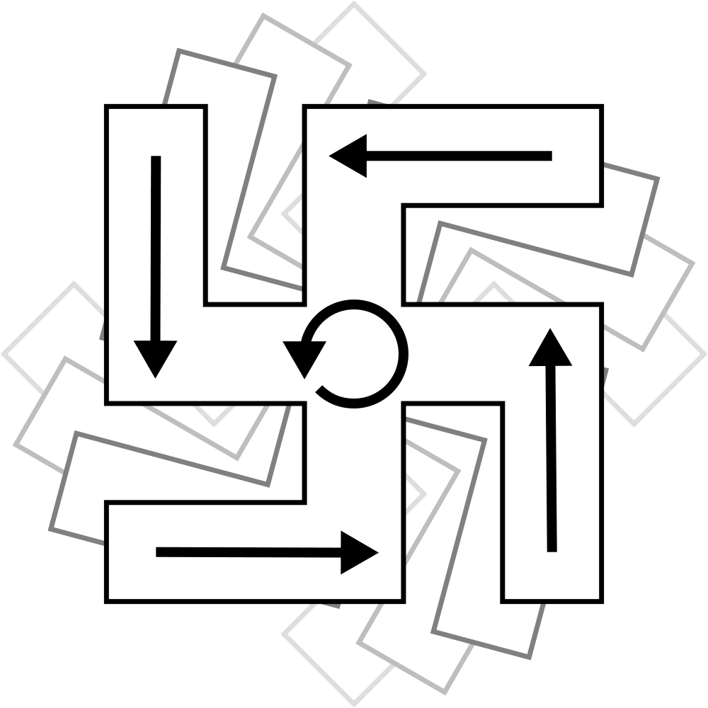 Ccw Right-facing Swastika - Swastika (1000x1000)