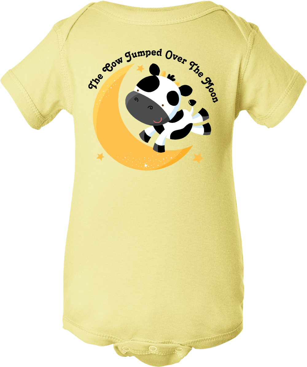 Cow Jumped Over The Moon Infant Creeper Banana $14 - Gender Neutral Baby Clothes (1200x1200)