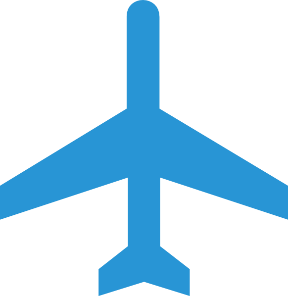Airplane Clipart Blue (582x598)
