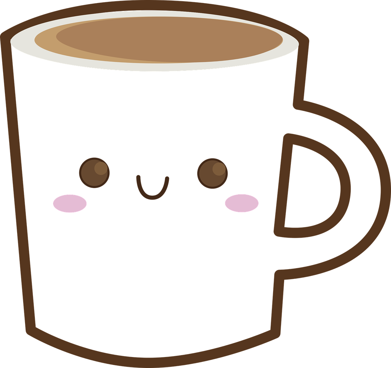Cup Happy Coffee Chocolate Png Image - Happy Coffee Cup Rectangular Belt Buckle, Men's, Size: (1280x1206)