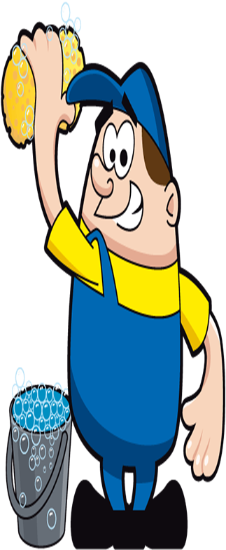 Request For Detailing - Car Wash Man Cartoon (323x784)