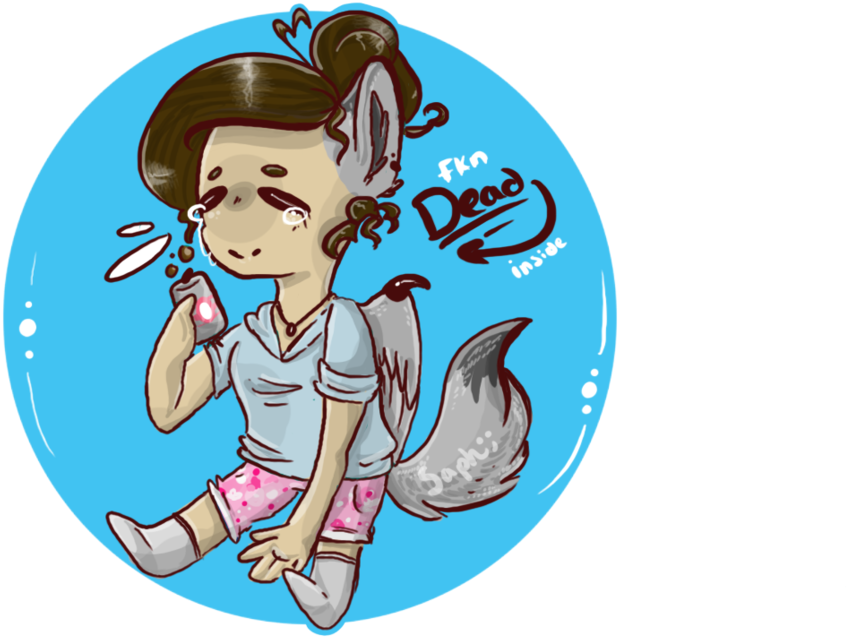 Finals Got Me Lik By Wolfofmagicwings - Cartoon (1032x774)