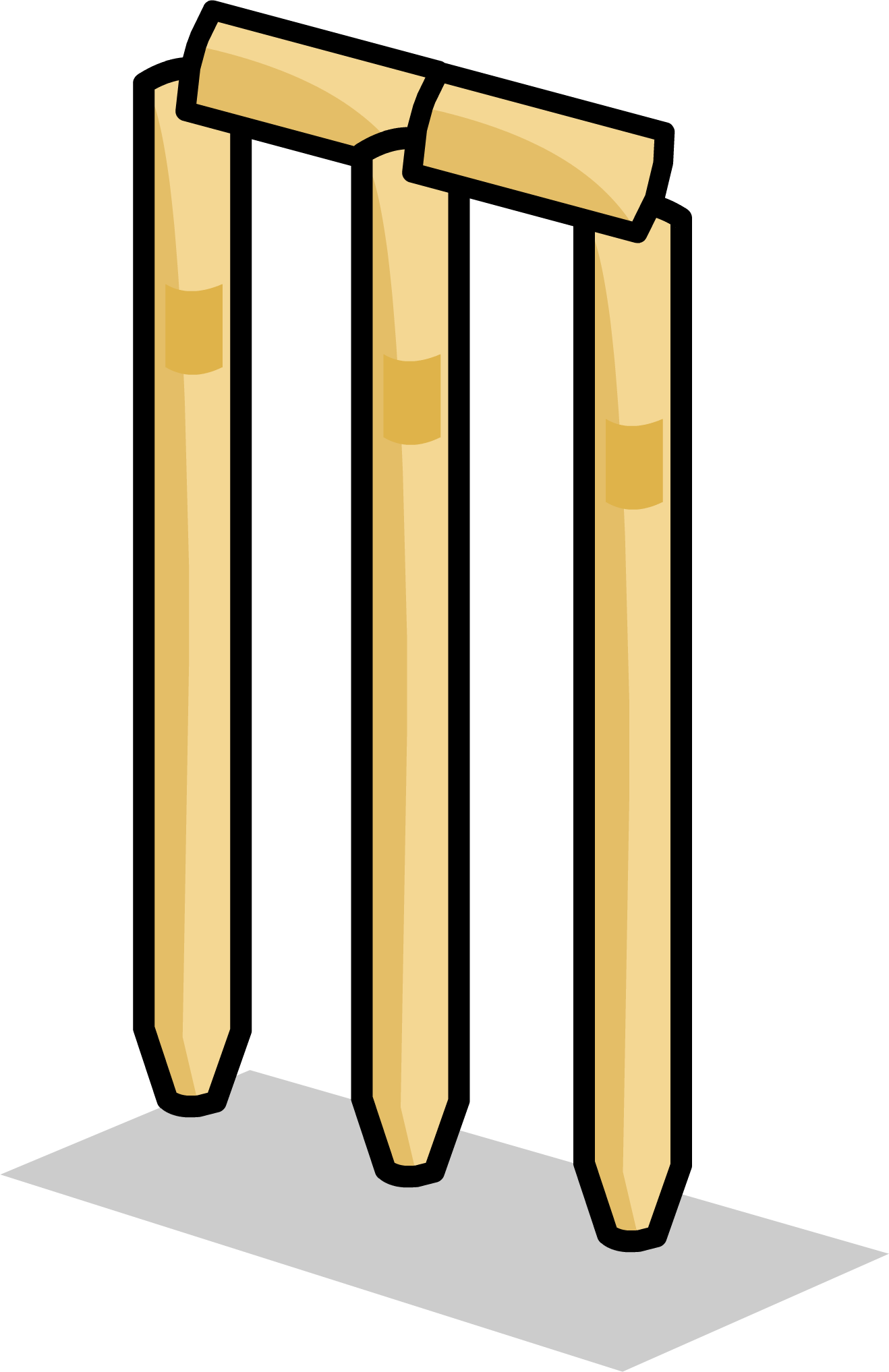 Cricket Wickets Sprite 004 - Cricket Wicket Clipart Free (1318x2035)