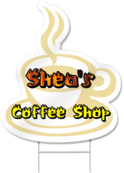 Coffee Cup Shaped Sign - Dessert (381x381)