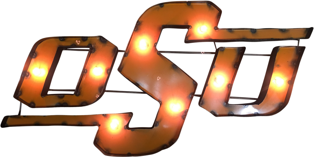 Oklahoma State University "osu" Lighted Recycled Metal - Oklahoma State University "osu" Lighted Recycled Metal (1024x1024)
