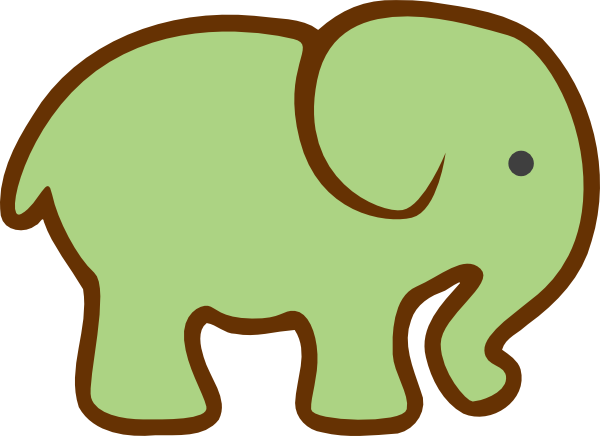 Green Elephant Clip Art - Elephant Clip Art (600x436)
