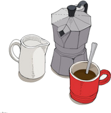Coffee Cup Cafe Kettle Illustration - Coffee Cup Cafe Kettle Illustration (527x485)