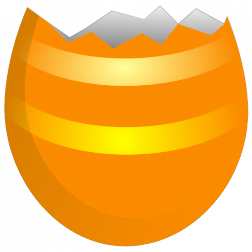 Cracked Easter Egg Vector Clip Art - Egg Cracked Png (500x500)