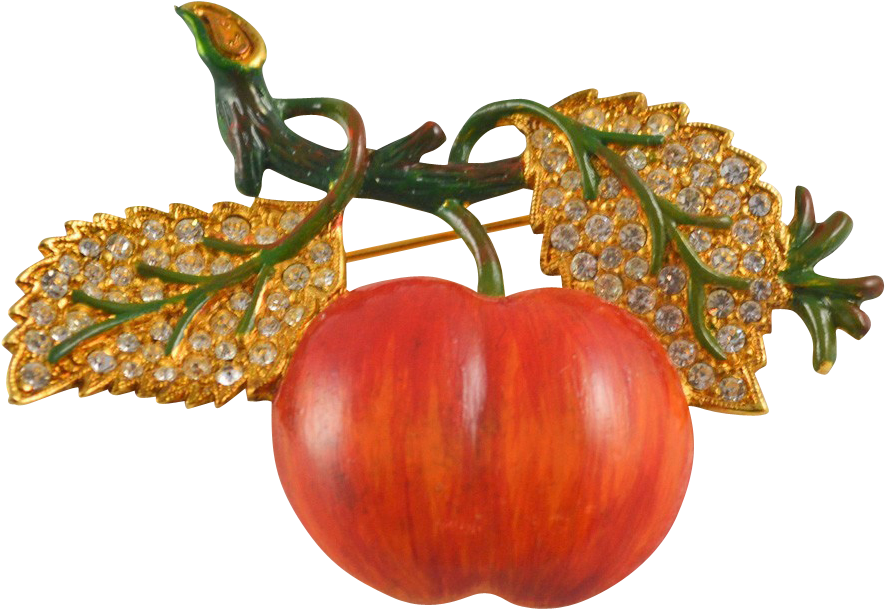 Striking Realistic Vintage Weiss Apple Pin - Calabaza (884x884)