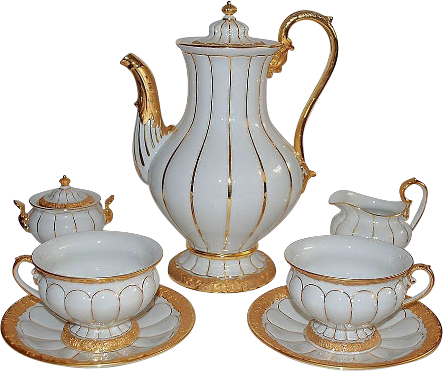 Meissen Coffee Set For 12 Tea Service Antique, Vintage, - Coffee Set Png (882x882)