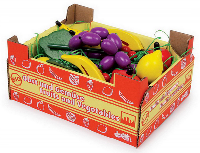 In This Stable Cardboard Box Are 11 Pieces Of Colourful - Legler Box With Fruit (800x800)