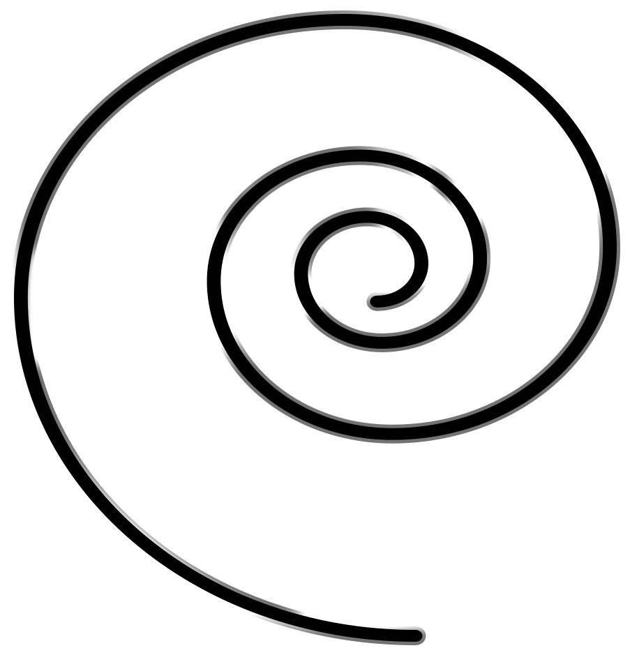 Spinning Spiral - Line Art (1000x1000)