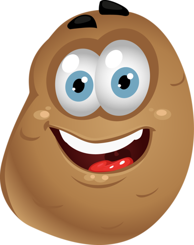 Pomme De Terre - Potato Clipart With Face (397x500)