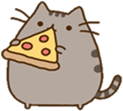 Pusheen Eating Pizza Transparent - Pusheen Comiendo Pizza (420x420)