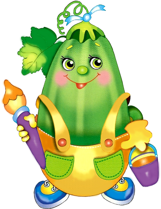 Gifs Divertidosfrutas Verdurascocinerosdibujos - 0+ Овощи. Толстячок-кабачок (600x772)