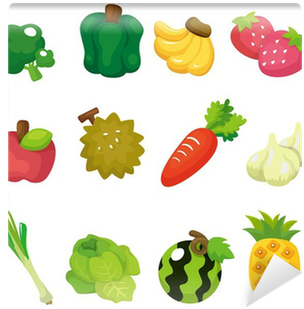 Fotomural Frutas Verduras Y Juego De Dibujos Animados - Frutas De La Sierra Animados (400x400)