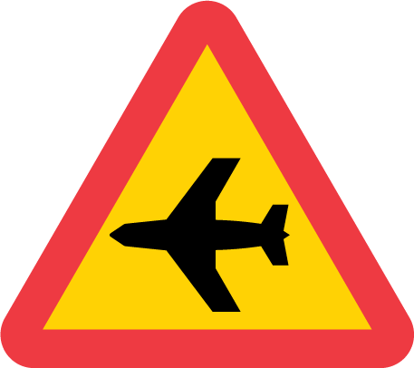 A23 1 Varning Lagt Flygande Flygplan - Aeroplane Vector (457x406)