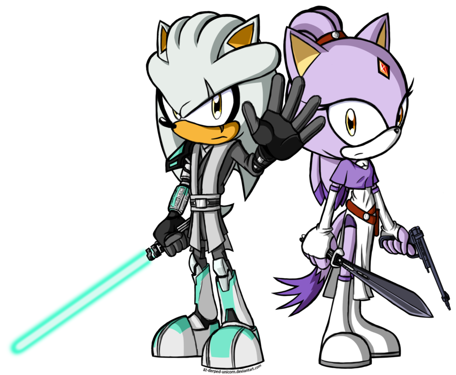 Silver And Blaze - Silver The Hedgehog Jedi (1075x743)