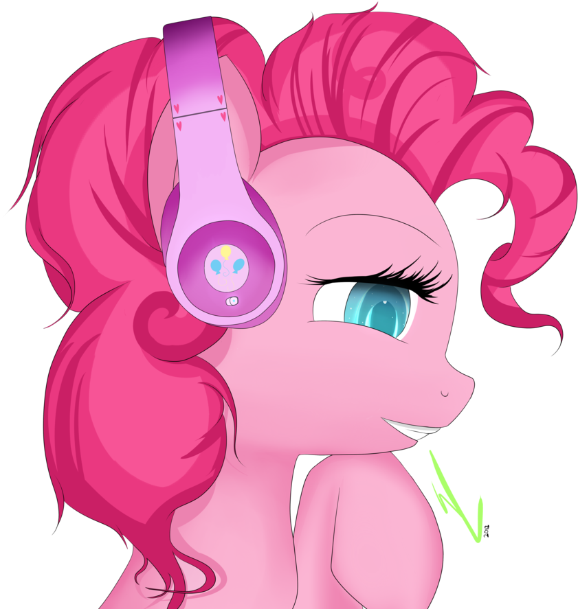 Pinkie Pie Rarity Rainbow Dash Fluttershy Applejack - My Little Pony Wearing Headphones (900x900)