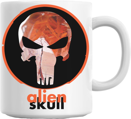 The Punisher Alien Skull Coffee Mug - Styleart Evil Owl Illustration Mug (629x579)