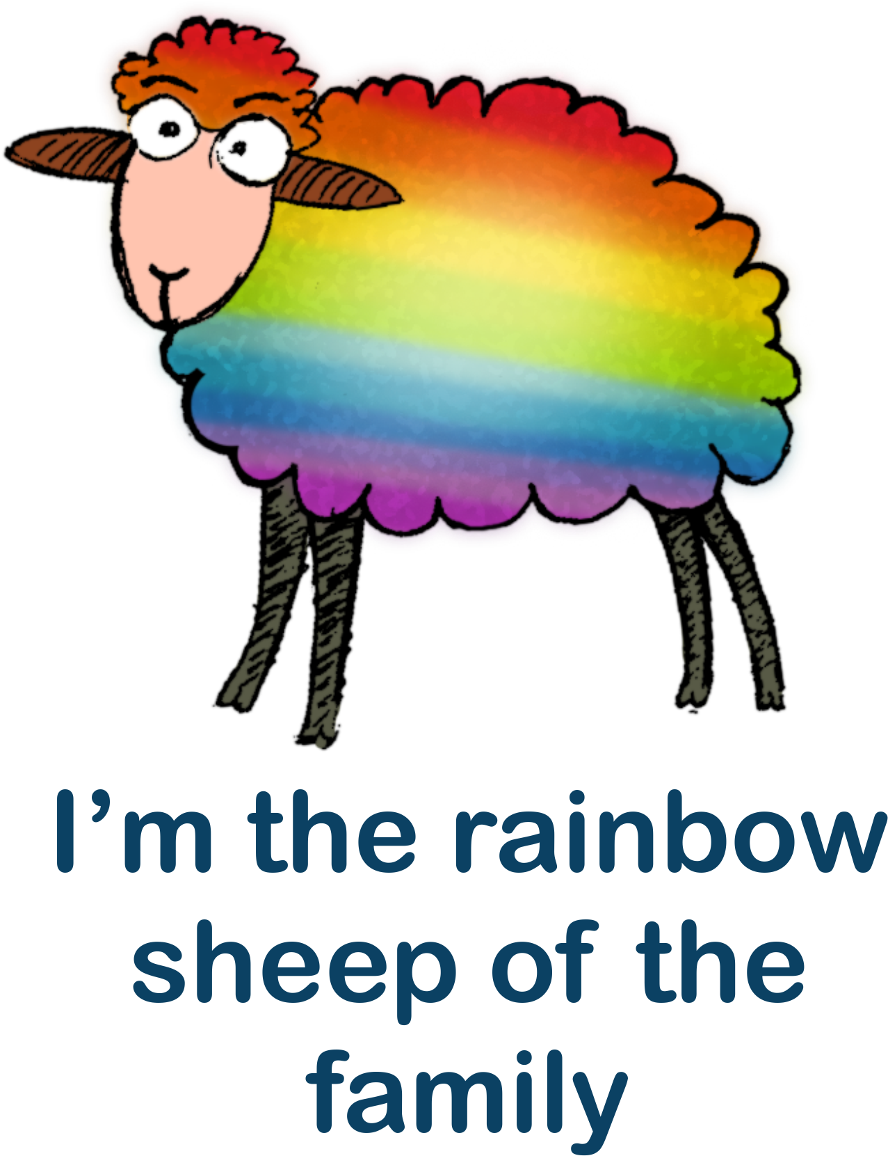 Síosbóx T Shirts - Rainbow Sheep Of The Family (1801x2401)