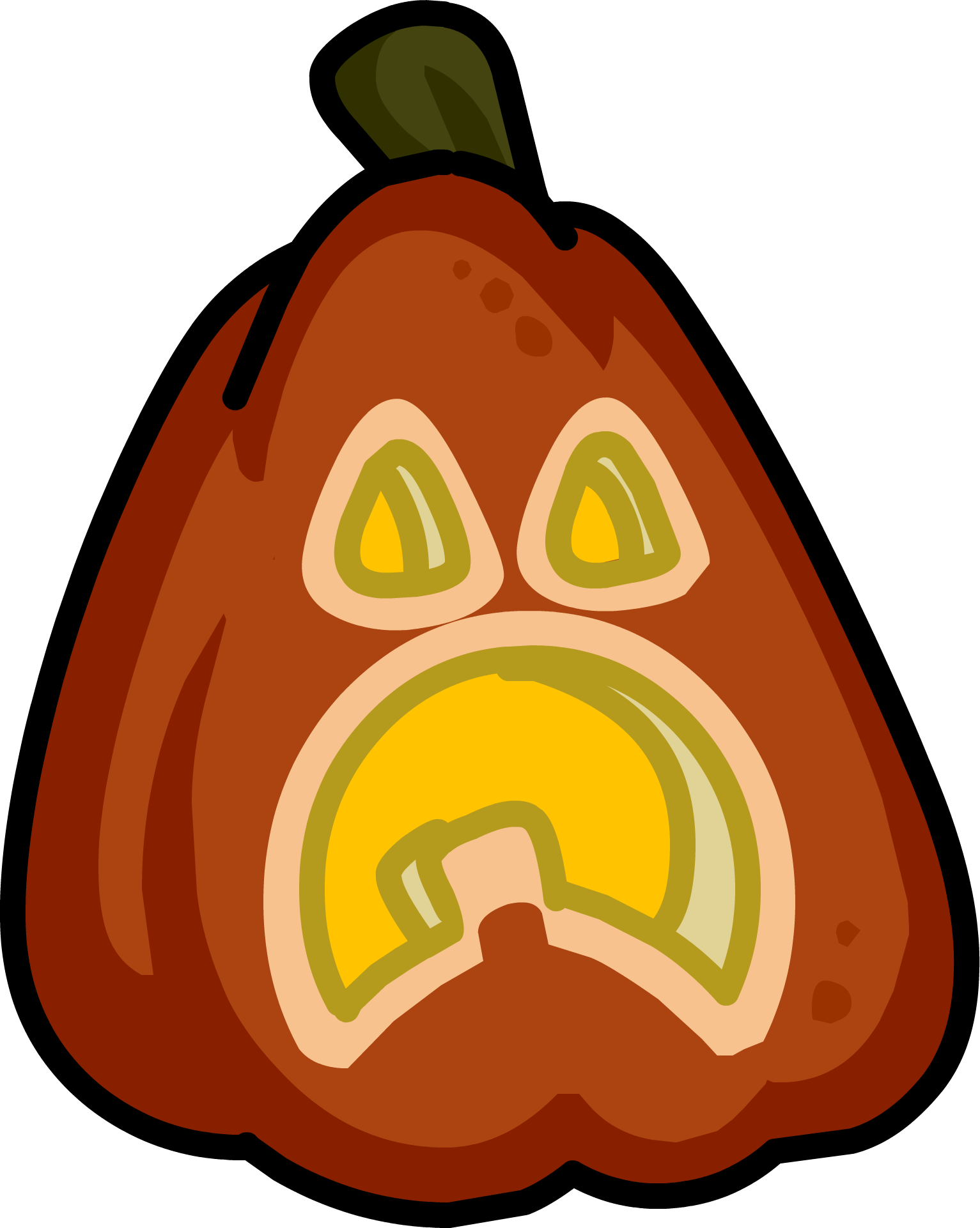 Spooky Jack O Lantern - Club Penguin Pumpkin (1533x1922)