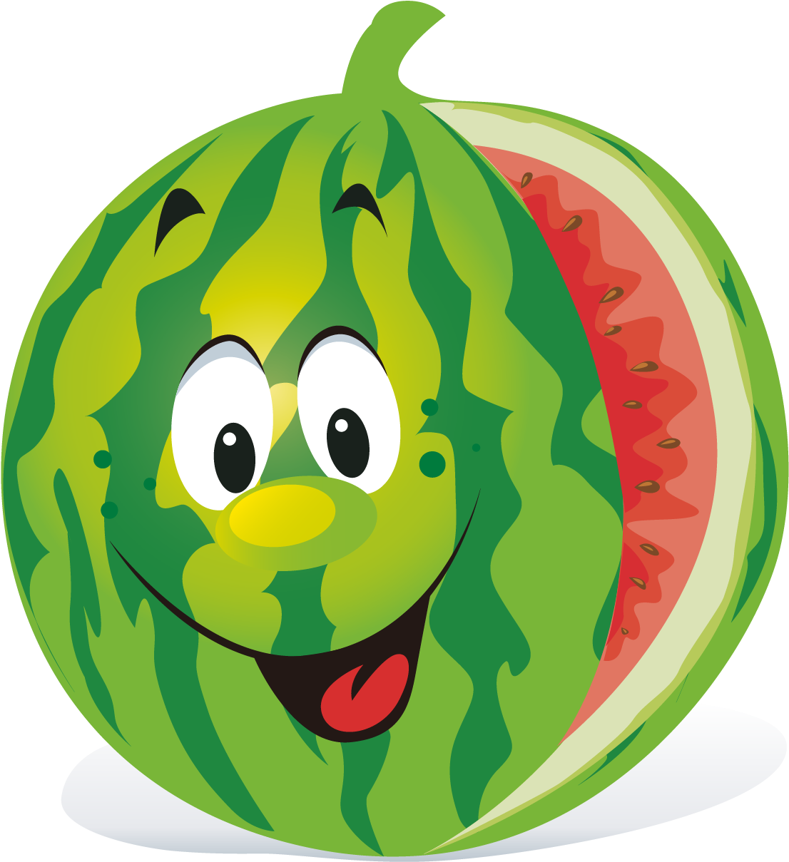 Watermelon Cartoon Fruit Clip Art - Smiling Watermelon (1667x1667)