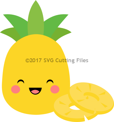 Kawaii Pineapple Clipart - Pineapple Kawaii Clipart Png (468x500)