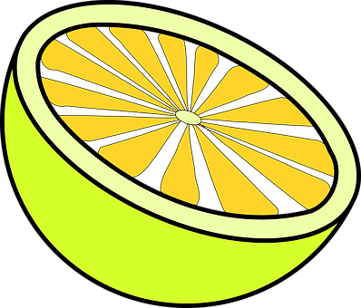 มะนาว, ตัด, สีเหลือง, ผลไม้, น้ำผลไม้ - Lemon Clip Art (398x340)