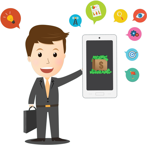 We Do It All For You, This Is A Fully Managed Solution - Man With Mobile Png (532x600)