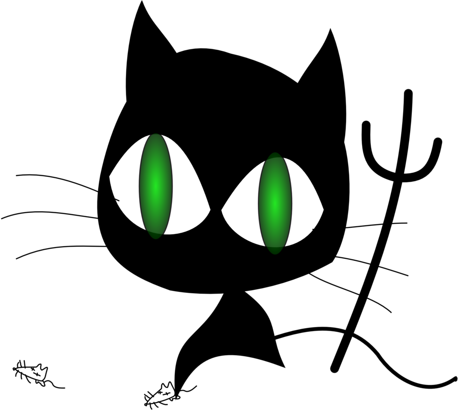 Wicked Cat - Halloween Gato Negro Png (1280x1147)