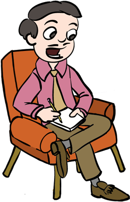 Elle's Shrink Who's More Like A Father To Her Than - Sitting (400x400)
