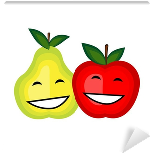 Funny Fruits Smiling Together For Your Design Wall - Frugt Og Grønt Tegninger (400x400)