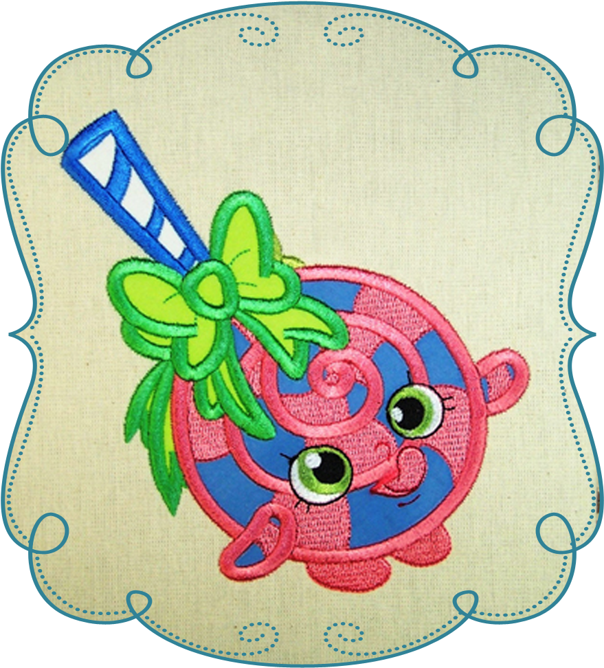 Shopkins Lolly Pop Applique - Illustration (1000x1000)