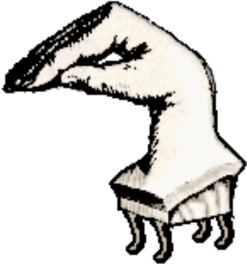 Hand With Legs Vs Giant Hand With Googly Eyes Wearing - Daniil Kharms (400x410)