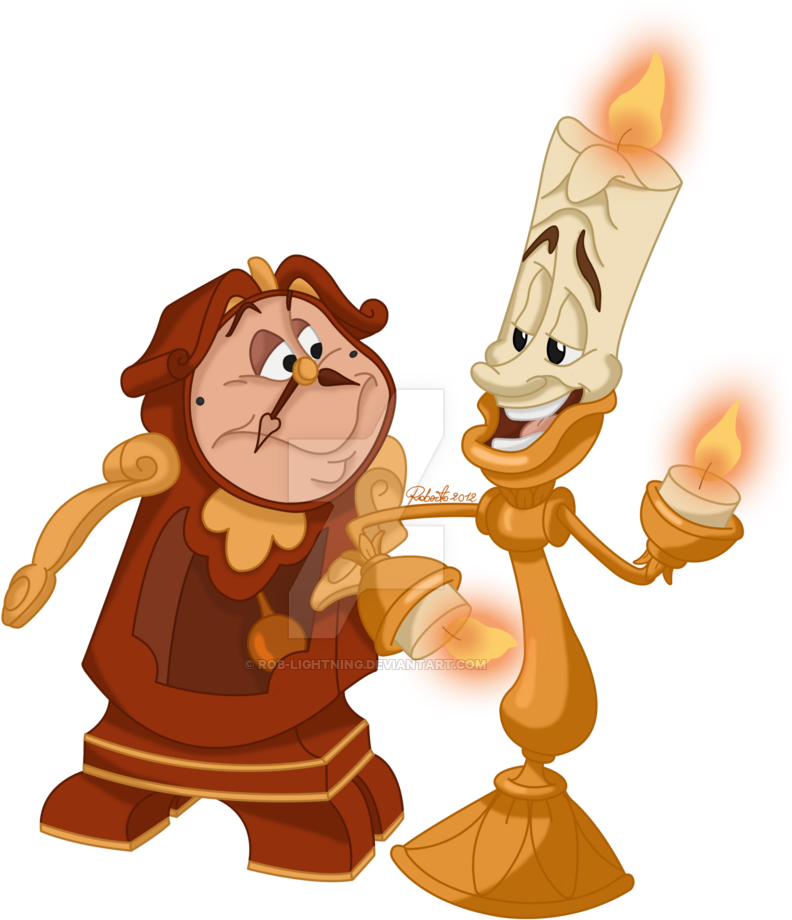 Cogsworth And Lumiere Png (900x1030)
