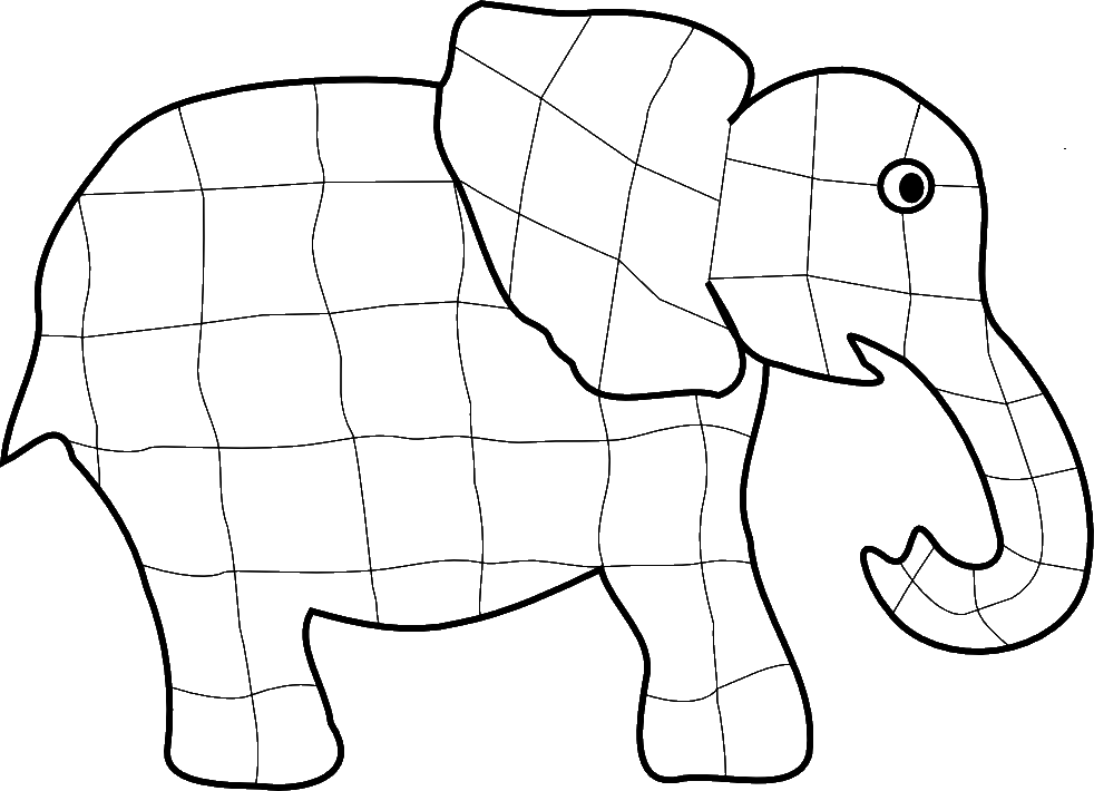 Teaching Ideas And Resources - Elmer The Elephant Coloring Page (982x710)