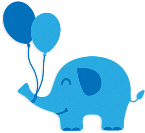 Click And Drag To Re-position The Image, If Desired - Sweet & Funny Minimal Baby Elephant With Balloons (452x700)
