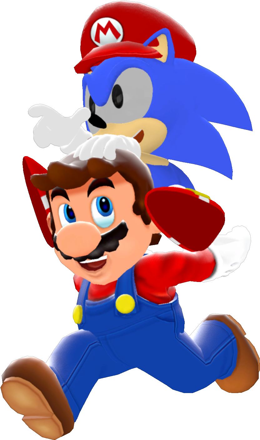 Classic Sonic And Modern Mario By Icepony64 On Deviantart - Mario And Classic Sonic (862x1469)
