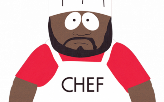 Chef, A Memorable Character In The Series, South Park, - Chef South Park Sticker (526x328)