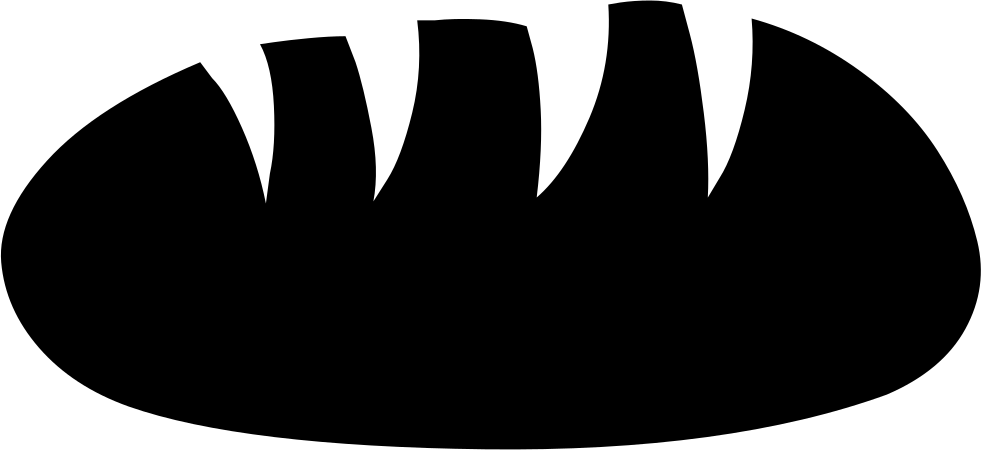 Loaf Of Bread Silhouette Vector - Silhouette (981x450)