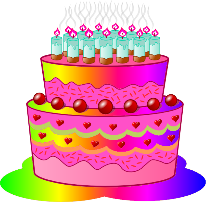 Royalty Free Clipart Illustration - Happy Birthday Cake Clip Arts (784x768)