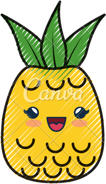 Pineapple Fruit Cartoon Smiley - Ananas Dessin (800x800)