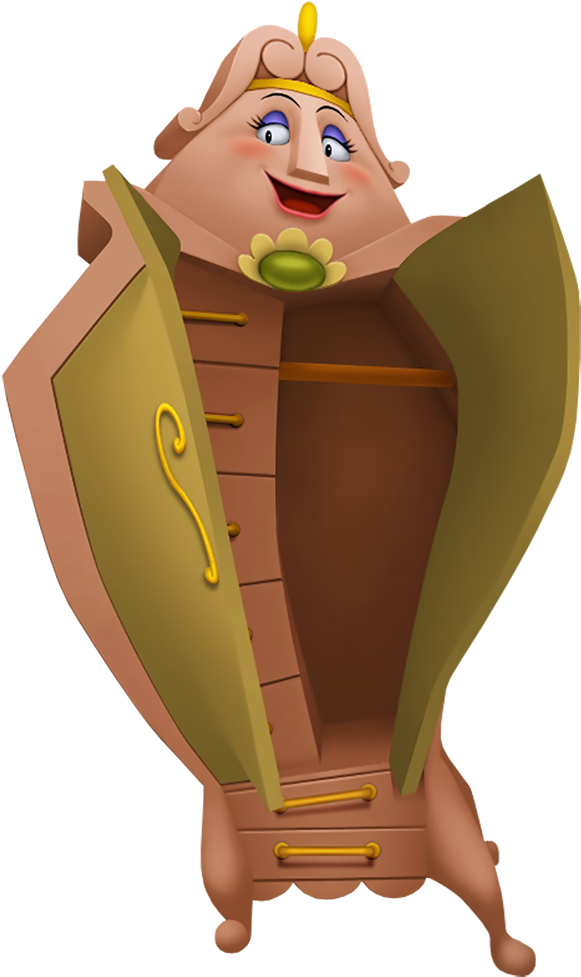 Wardrobe Beauty And The Beast Cartoon Transparent Image - Beauty And The Beast Characters (620x1000)