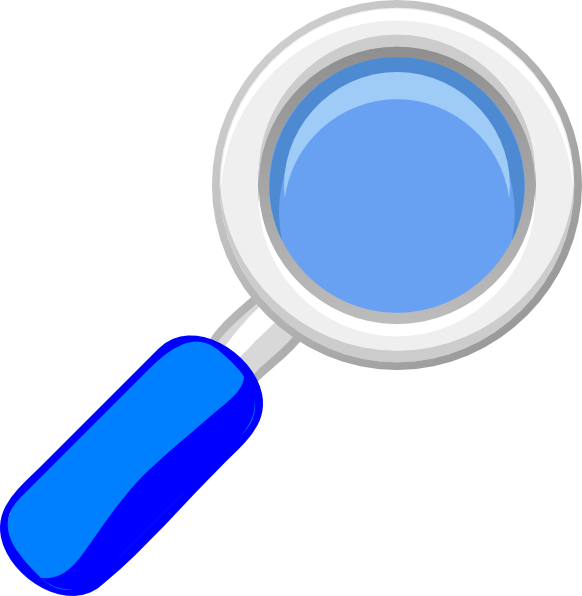 Blue Magnifying Glass Clip Art - Blue Magnifying Glass Clipart (582x596)