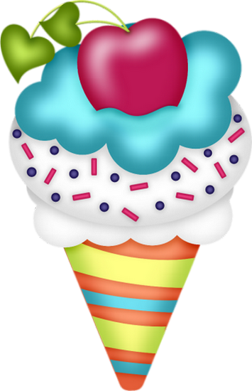 Free Happy Birthday Cupcake Clipart - Clipart Helado (355x550)
